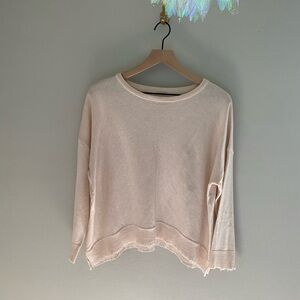 Kerisma cream soft layering sweater with distressed hem‎ size small medium